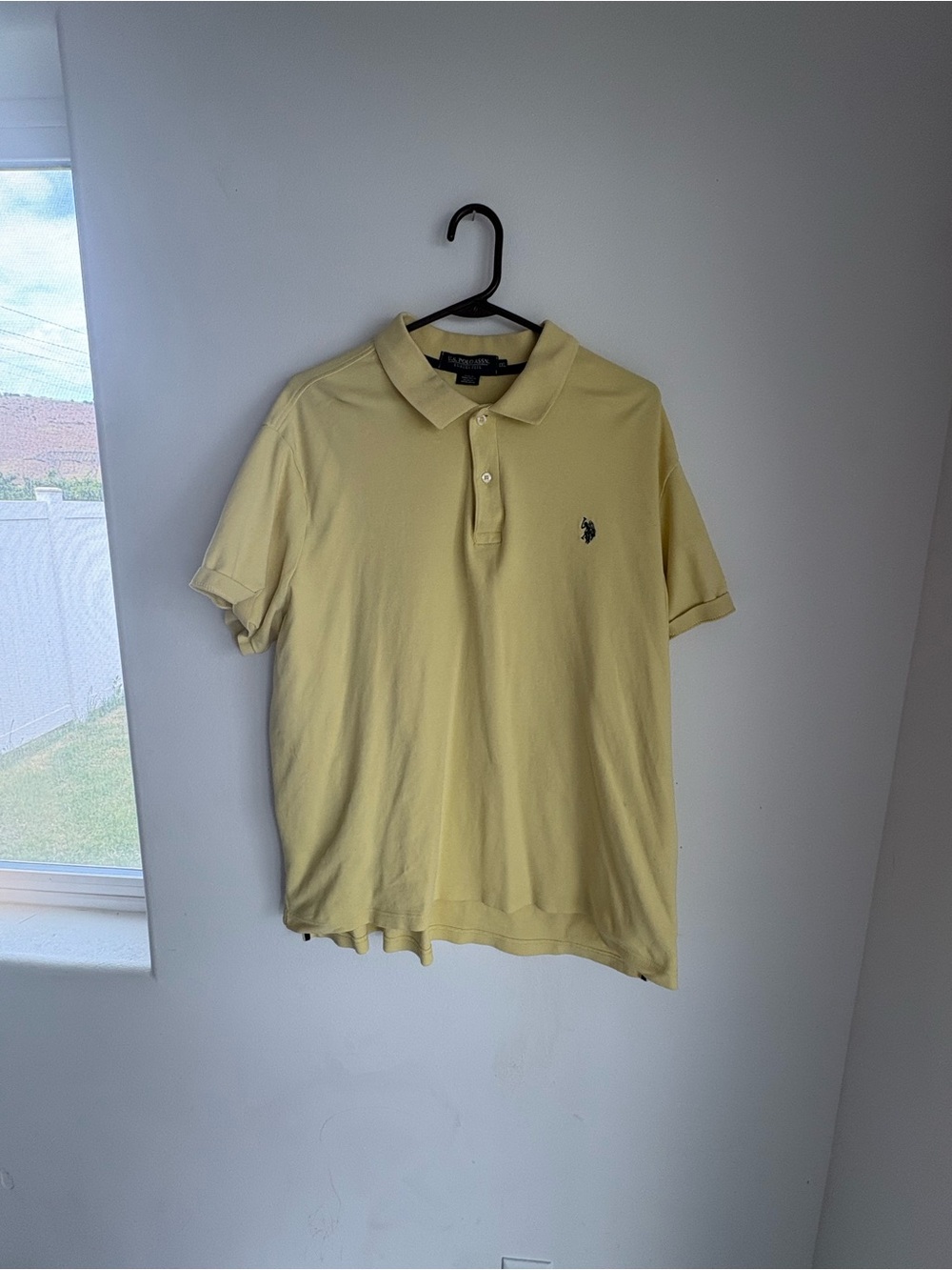 U.S. Polo Assn. Men's Pale Yellow Polo Shirt with Chest Logo